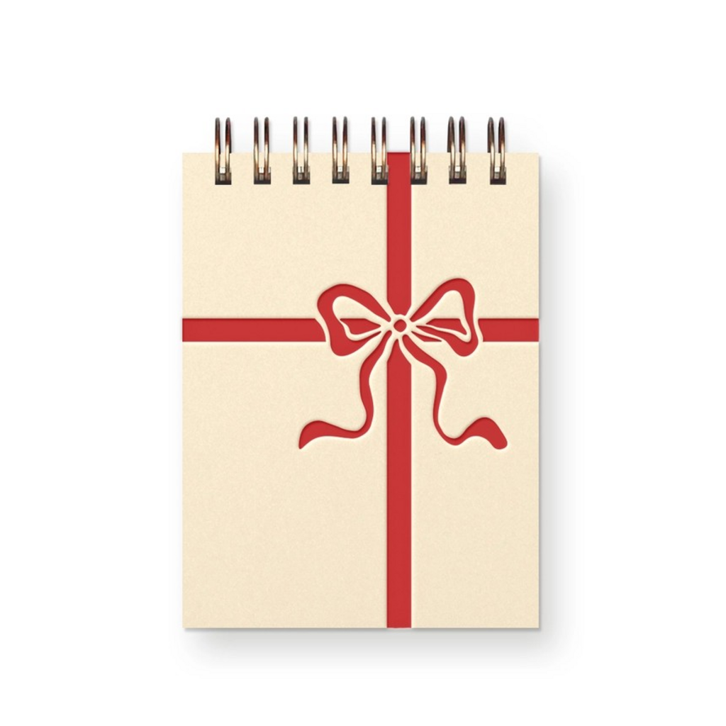 christmas bow mini jotter notebook