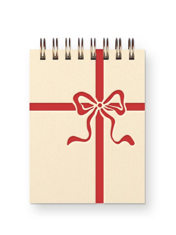 christmas bow mini jotter notebook