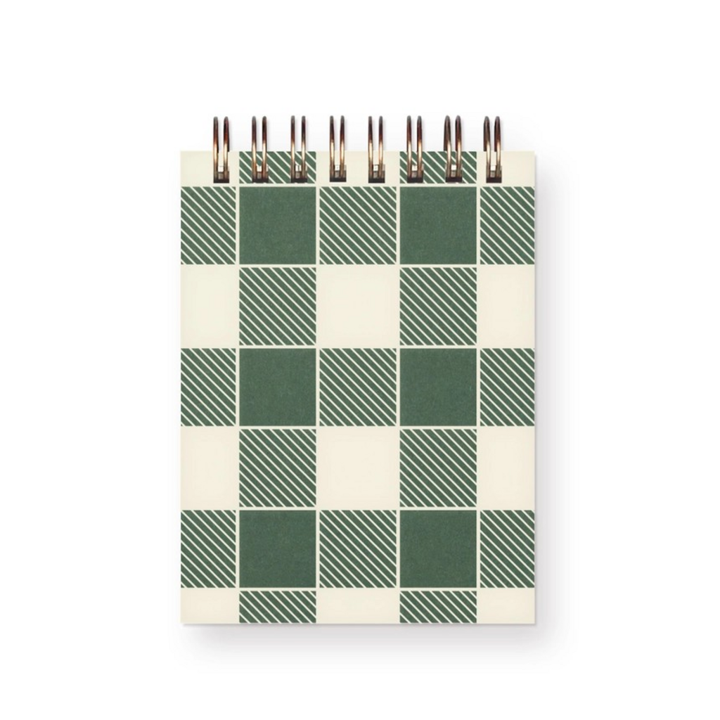 gingham holiday mini jotter notebook