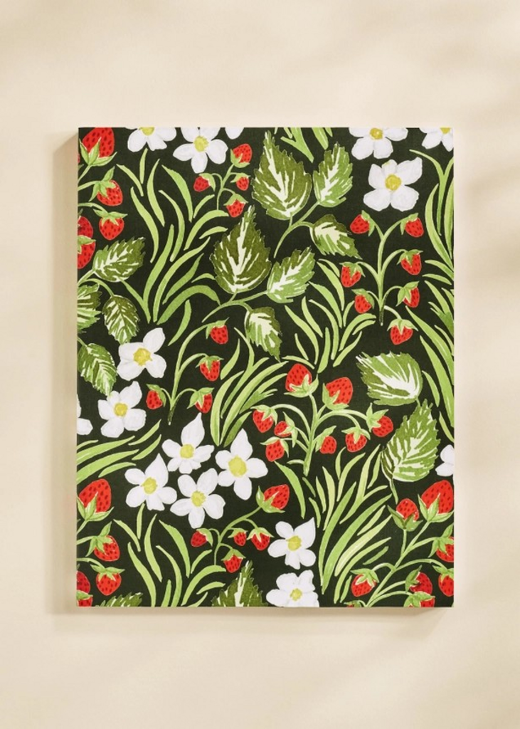 wild strawberry lined journal