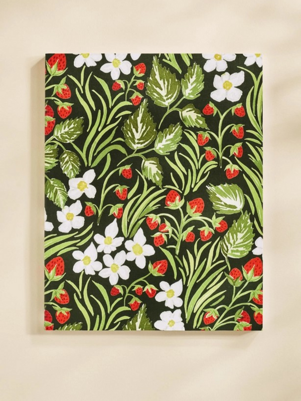 wild strawberry lined journal
