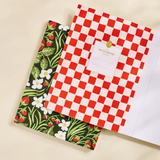 wild strawberry lined journal