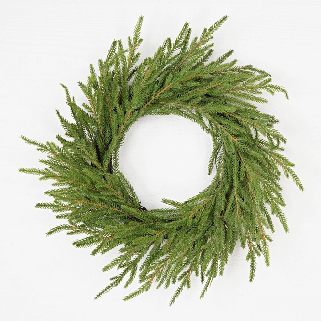 20" soft touch evergreen spruce pine wreath