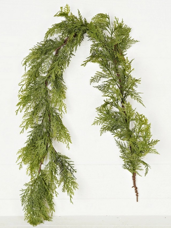 5' mixed cedar real touch garland