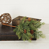 15" pick soft touch evergreen cedar with birchcones