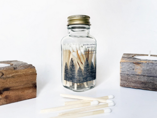 noble fir trees 2" white match jar
