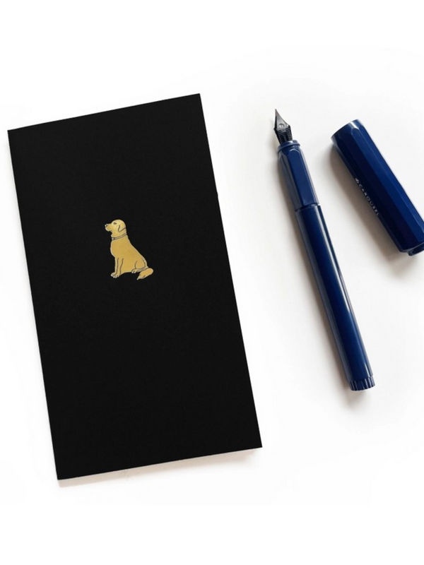 foil embossed lab dog mini saddle stitch notebook