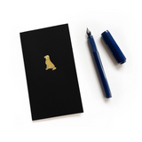 foil embossed lab dog mini saddle stitch notebook