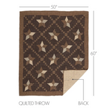 Black Tan Star Quilted Throw 50x60 Farmhouse Star