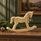 Brushed Gold Wooden Rocking Horse 9.5x15x1.5