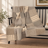 Charcoal Block Quilted Throw 50x60
