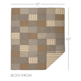 Charcoal Block Quilted Throw 50x60