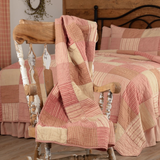 Red Patchwork Quilted Throw 50x60