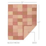 Red Patchwork Quilted Throw 50x60