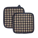 Black Check Pot Holder 8x8