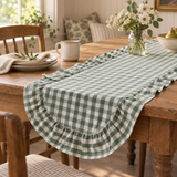 Green Gingham Table Runner 12x72