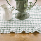 Green Gingham Table Runner 12x72