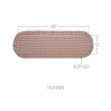 Dusty Rose Gingham Table Runner 12x48