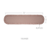 Dusty Rose Gingham Table Runner 12x72