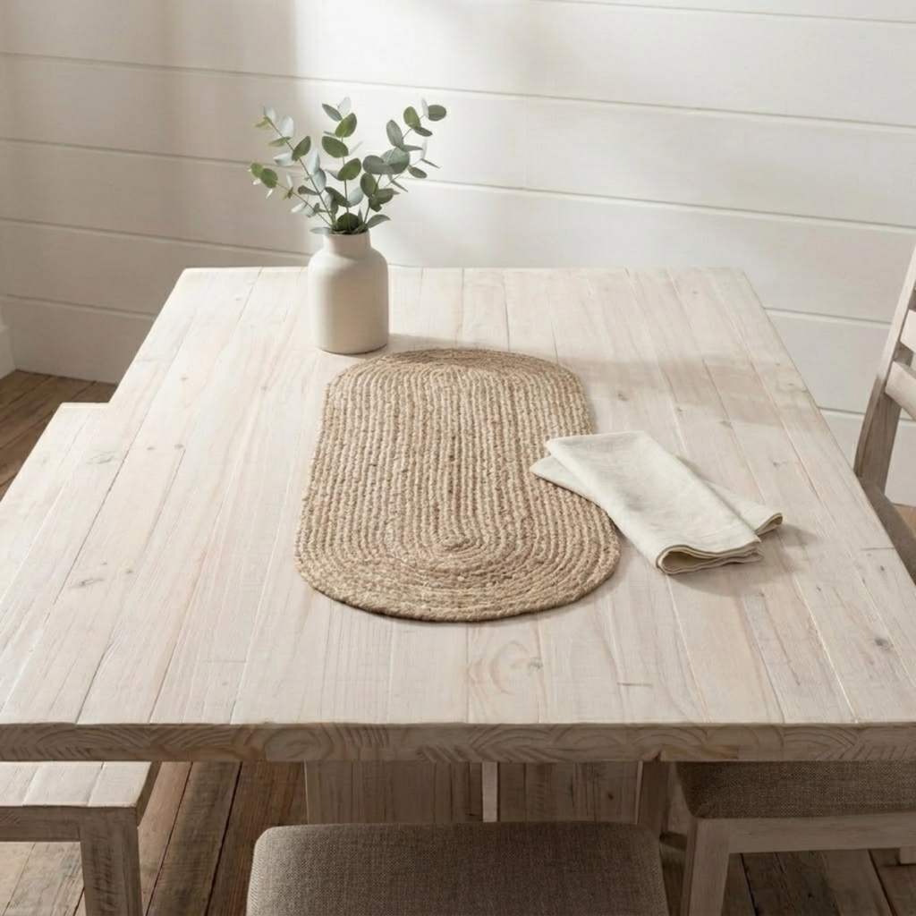 Natural Braided Oval Jute Runner 13x36