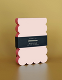 scalloped edge shaped notepad (peach + persimmon edge)