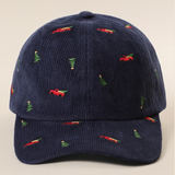 Christmas tree truck embroidered corduroy baseball cap