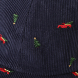 Christmas tree truck embroidered corduroy baseball cap