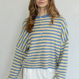 light blue & butter striped cardigan