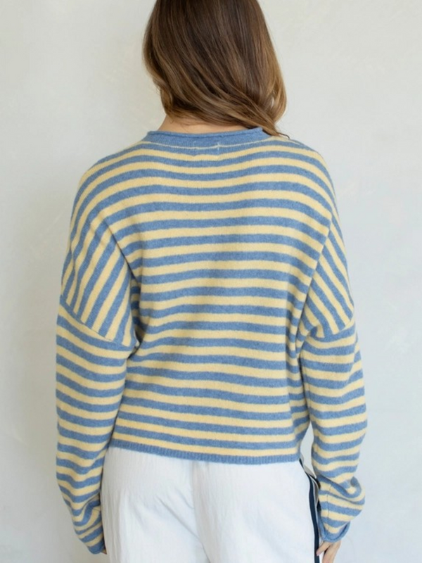 light blue & butter striped cardigan