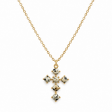 dalmatian jasper natural stone cross pendant necklace