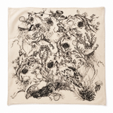 ivory cozy botanical oversized square scarf