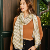 mustard buffalo check scarf