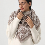 mocha paisley print tassel triangle scarf warm shawl wrap