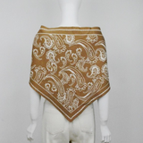 mocha paisley knit triangle scarf multi wear head wrap