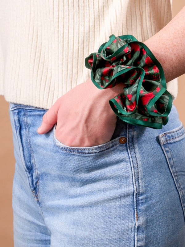 a merry moment ruffle scrunchie