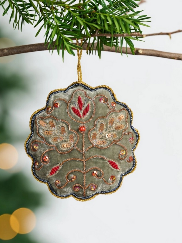 Modern Victorian Embroidered Ornament