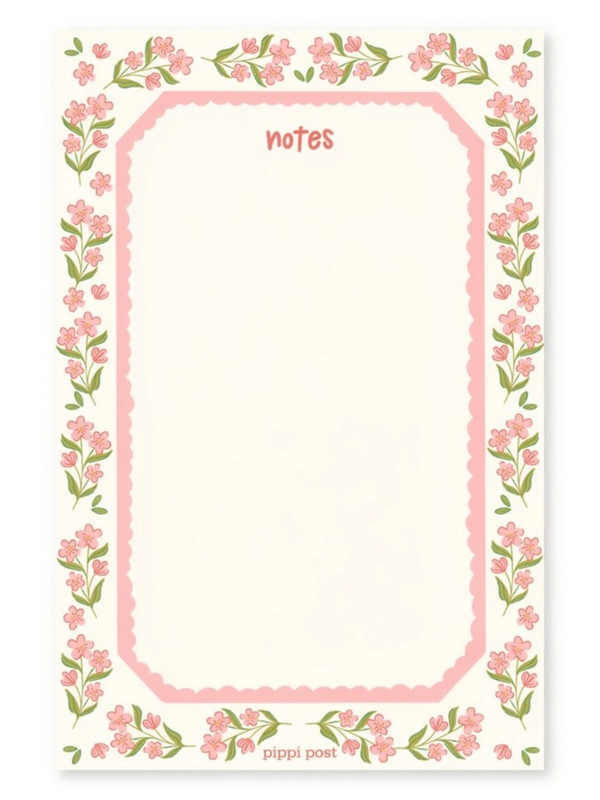 Notes Pink Floral 4x6 Notepad