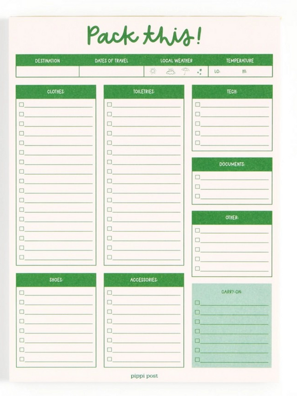 Pack This Travel Planning 6x8 Notepad