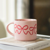 Red Coquette Bows Large Ceramic Coffee Mug
