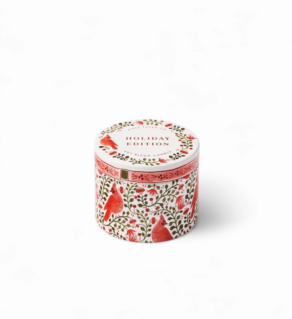 Cardinals Holiday 3 oz Tin Candle