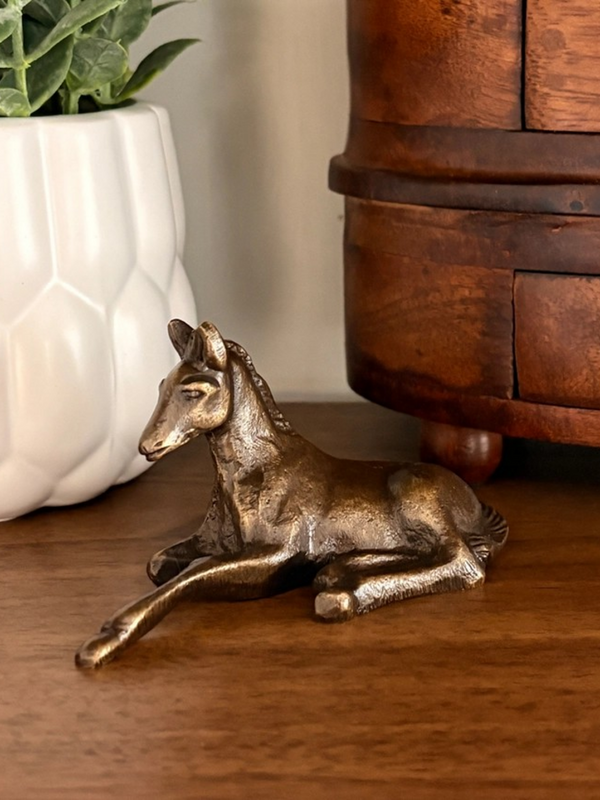 antiqued brass horse figurine
