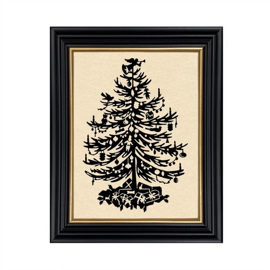 12 days of Christmas vintage paper cut silhouette 8x10