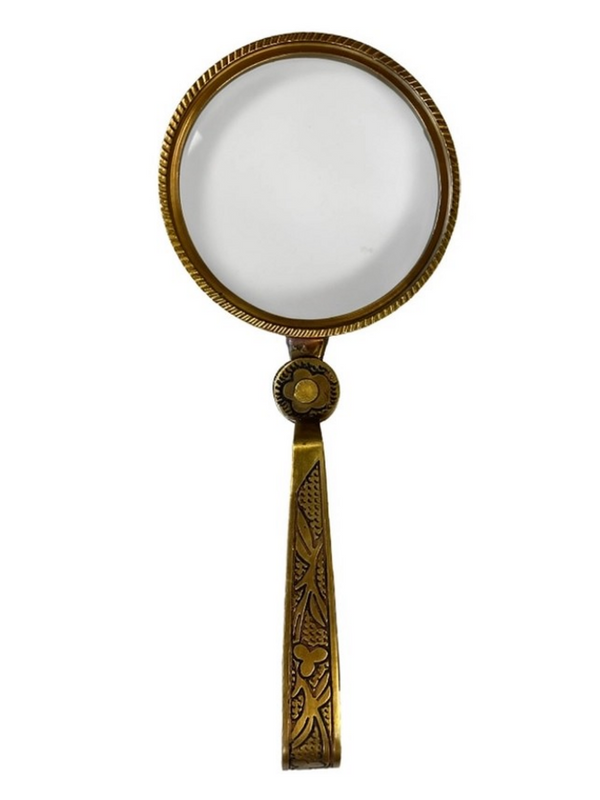 Antiqued Folding Brass Magnifying Glass | Tabletop