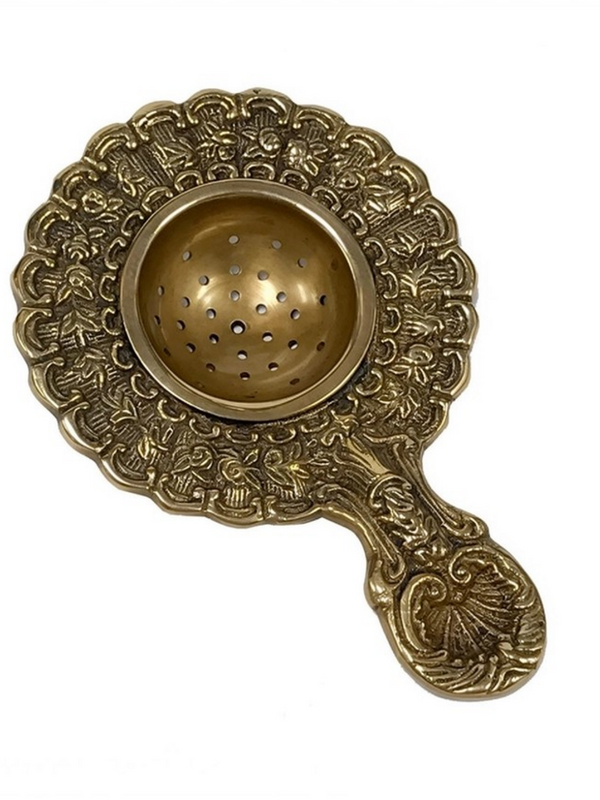 antiqued brass tea strainer