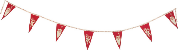 Santa and Candy Canes with Bell Pennant Banner