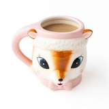 Pink Reindeer Coffee Mug with Santa Hat, 8 oz