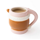 Pink Reindeer Coffee Mug with Santa Hat, 8 oz