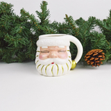 White Santa Coffee Mug, Ceramic, 8 oz