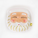 White Santa Ceramic Dessert Plate, 7-Inch