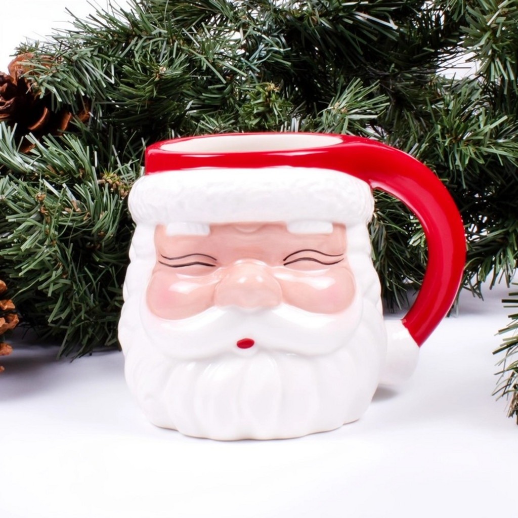 Red Santa Coffee Mug, Ceramic, 8 oz